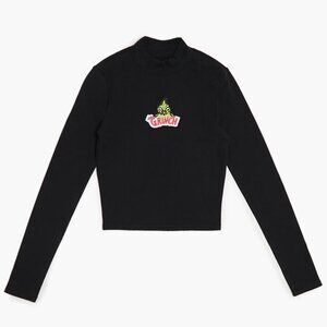 The Grinch Crop Top Long Sleeve Top size SM